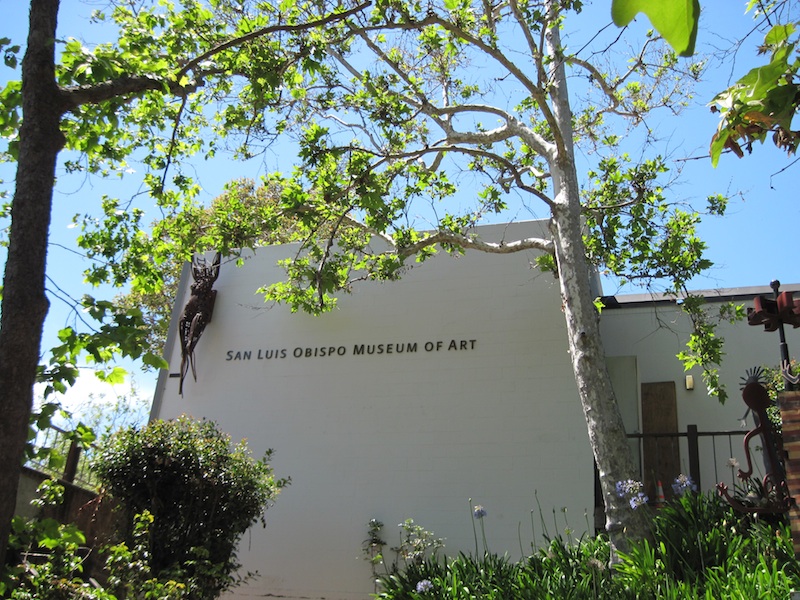 San Luis Obispo Museum of Art, entrance near creek trail. San Luis Obispo Museum of Art, entrance near creek trail.