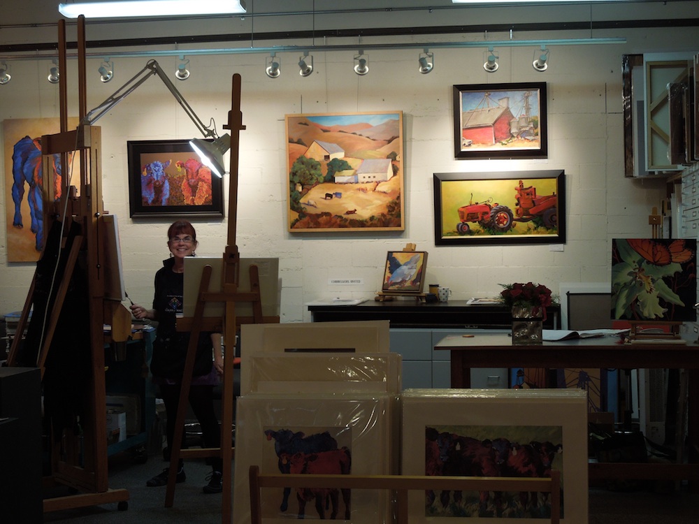 Anne Laddon at Work in her Studio at Studios on the Park
