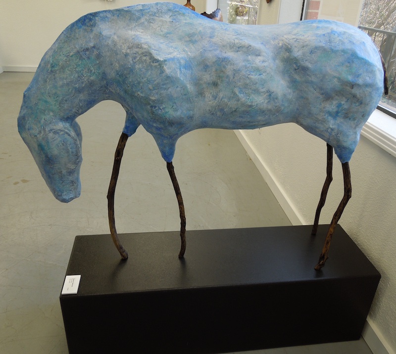 Barbara Radovich's "Blue Horse" of Papier Mache