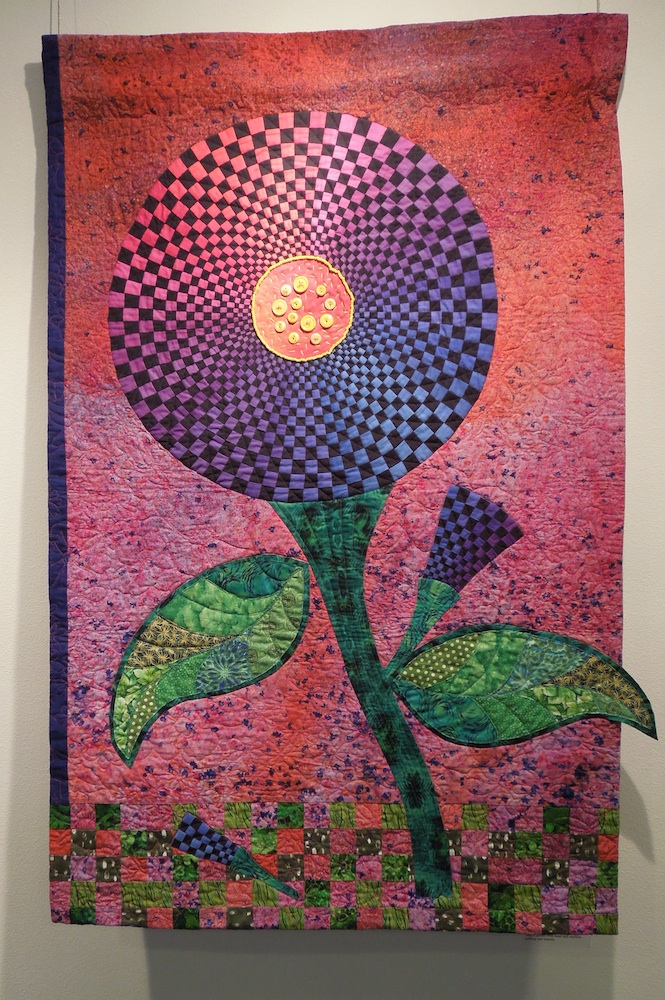 "Bachelor Button on Steroids" an Art Quilt by Rene Jennings "Bachelor Button on Steroids" an Art Quilt by Rene Jennings